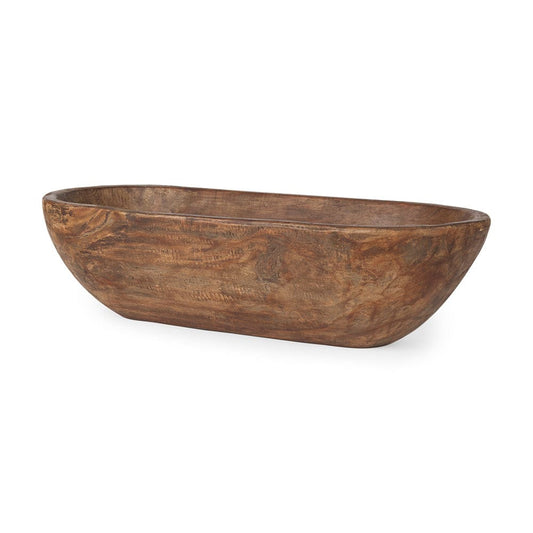 Mercana - Athena Extra Large Oblong Medium Brown Reclaimed Wood Bowl - 70160 view 1