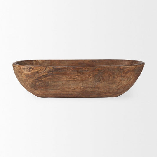 Mercana - Athena Extra Large Oblong Medium Brown Reclaimed Wood Bowl - 70160 view 2