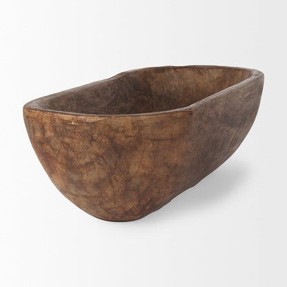 Mercana - Athena Extra Large Oblong Medium Brown Reclaimed Wood Bowl - 70160 view 4