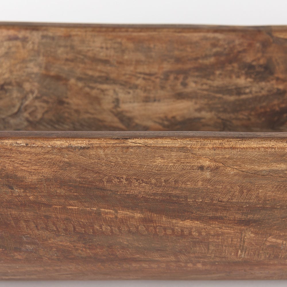 Mercana - Athena Extra Large Oblong Medium Brown Reclaimed Wood Bowl - 70160 view 6