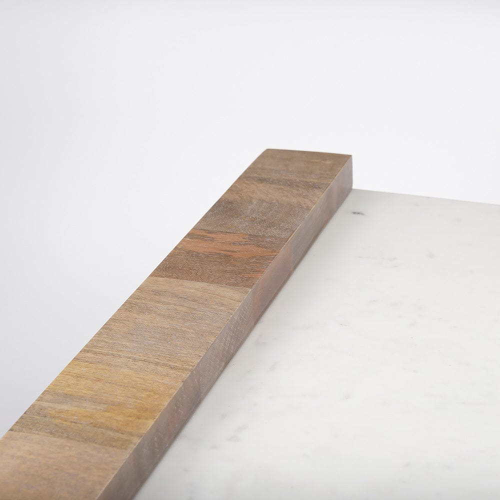 Mercana - Athens 48.0L x 28.0W x 16.0H Light Brown Wood and White Marble Coffee Table - 69911-AB_CLOSEOUT view 6