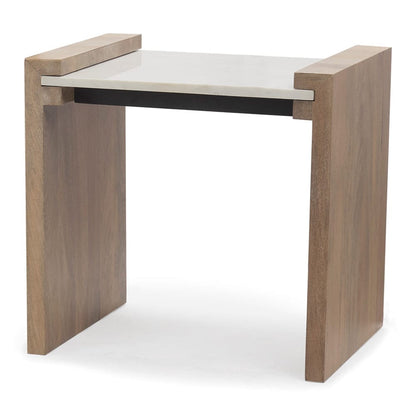 Mercana - Athens Light Brown Wood w/ White Marble Accent Table - 69910 view 1