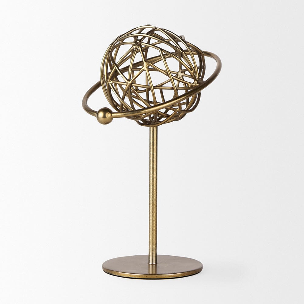 Mercana - Atlas 10.0L x 8.0W x 12.0H Gold Metal Solar System Ornament - 69997 view 4