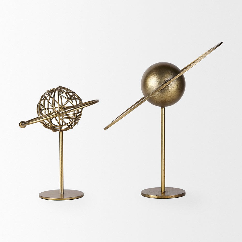 Mercana - Atlas 10.0L x 8.0W x 12.0H Gold Metal Solar System Ornament - 69997 view 11