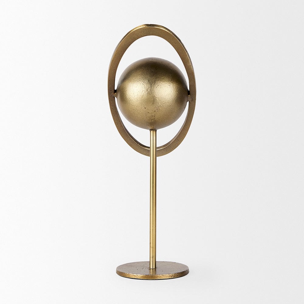 Mercana - Atlas 15.0L x 7.0W x 16.0H Gold Metal Solar System Ornament - 69996_CLOSEOUT view 3