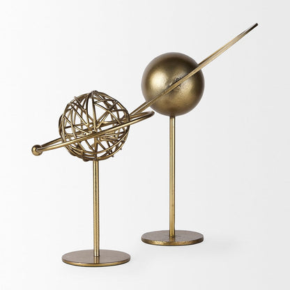 Mercana - Atlas 15.0L x 7.0W x 16.0H Gold Metal Solar System Ornament - 69996_CLOSEOUT view 10