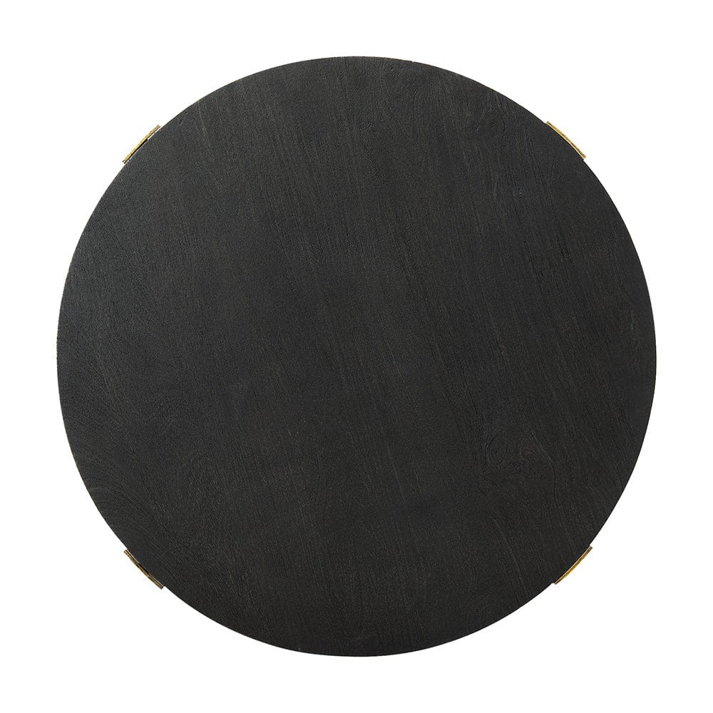 Mercana - Atticus Black Wood and Antiqued Gold Metal Coffee Table - 69729_CLOSEOUT view 4