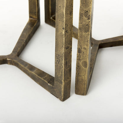 Mercana - Atticus Black Wood and Antiqued Gold Metal Nesting Accent Tables (Set of 2) - 69728 view 8