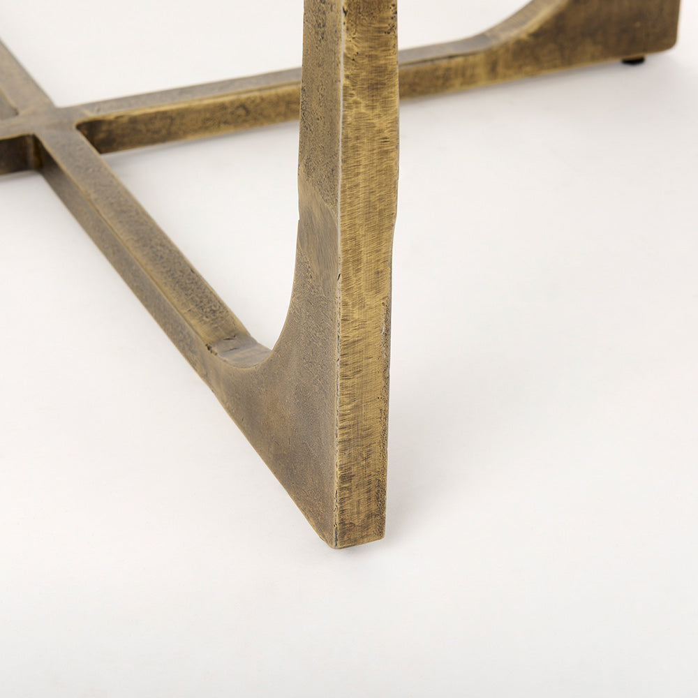 Mercana - Atticus Marble and Antiqued Gold Metal Coffee Table - 69731-AB view 8