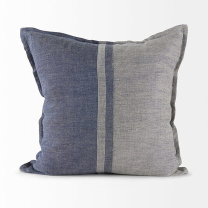 Mercana - Aubrielle 20L x 20W Gray and Blue Fabric Color Blocked Decorative Pillow Cover - 69441 view 2