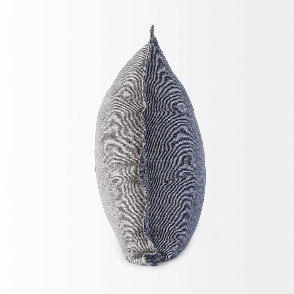 Mercana - Aubrielle 20L x 20W Gray and Blue Fabric Color Blocked Decorative Pillow Cover - 69441 view 3
