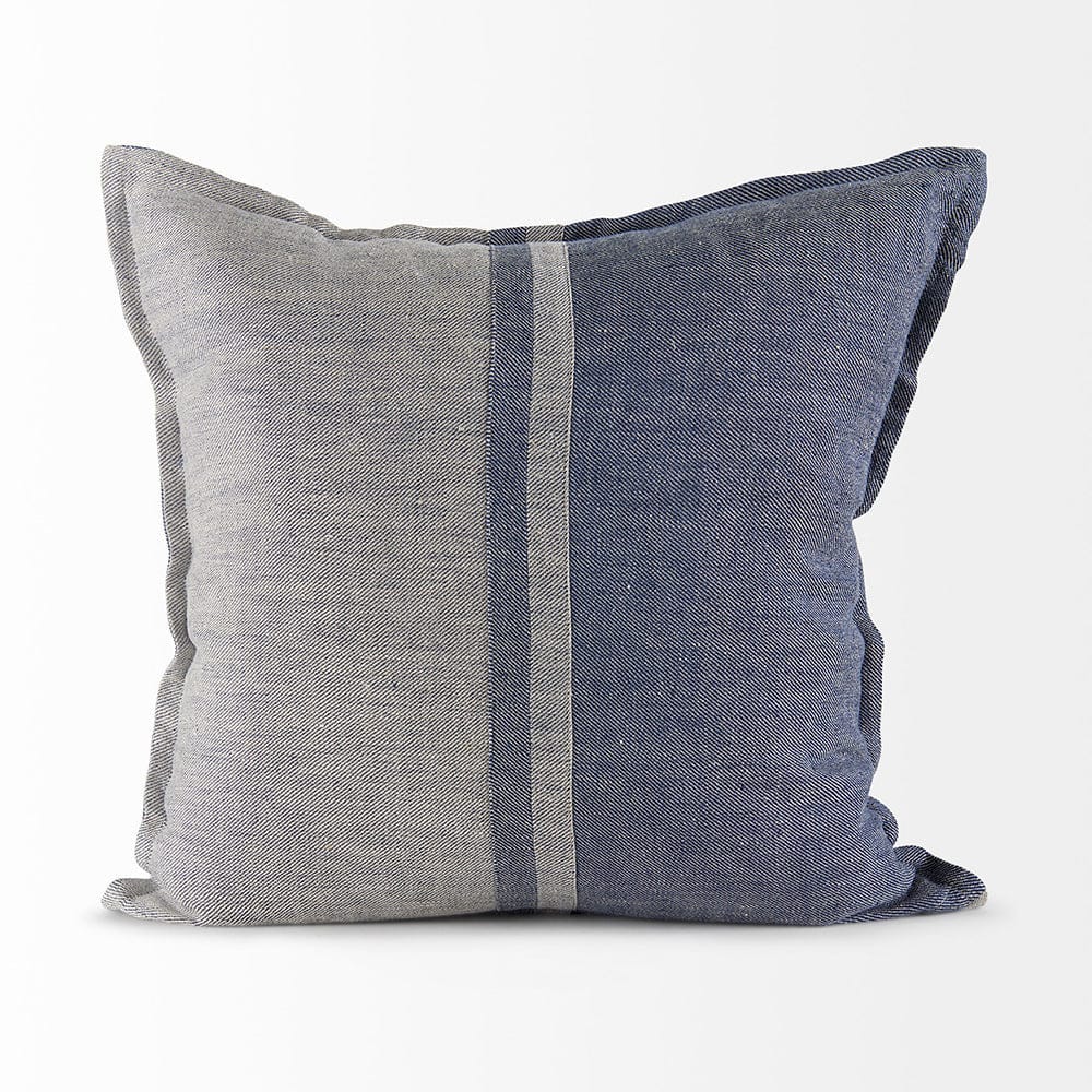 Mercana - Aubrielle 20L x 20W Gray and Blue Fabric Color Blocked Decorative Pillow Cover - 69441 view 4