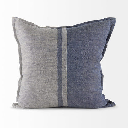 Mercana - Aubrielle 20L x 20W Gray and Blue Fabric Color Blocked Decorative Pillow Cover - 69441 view 4