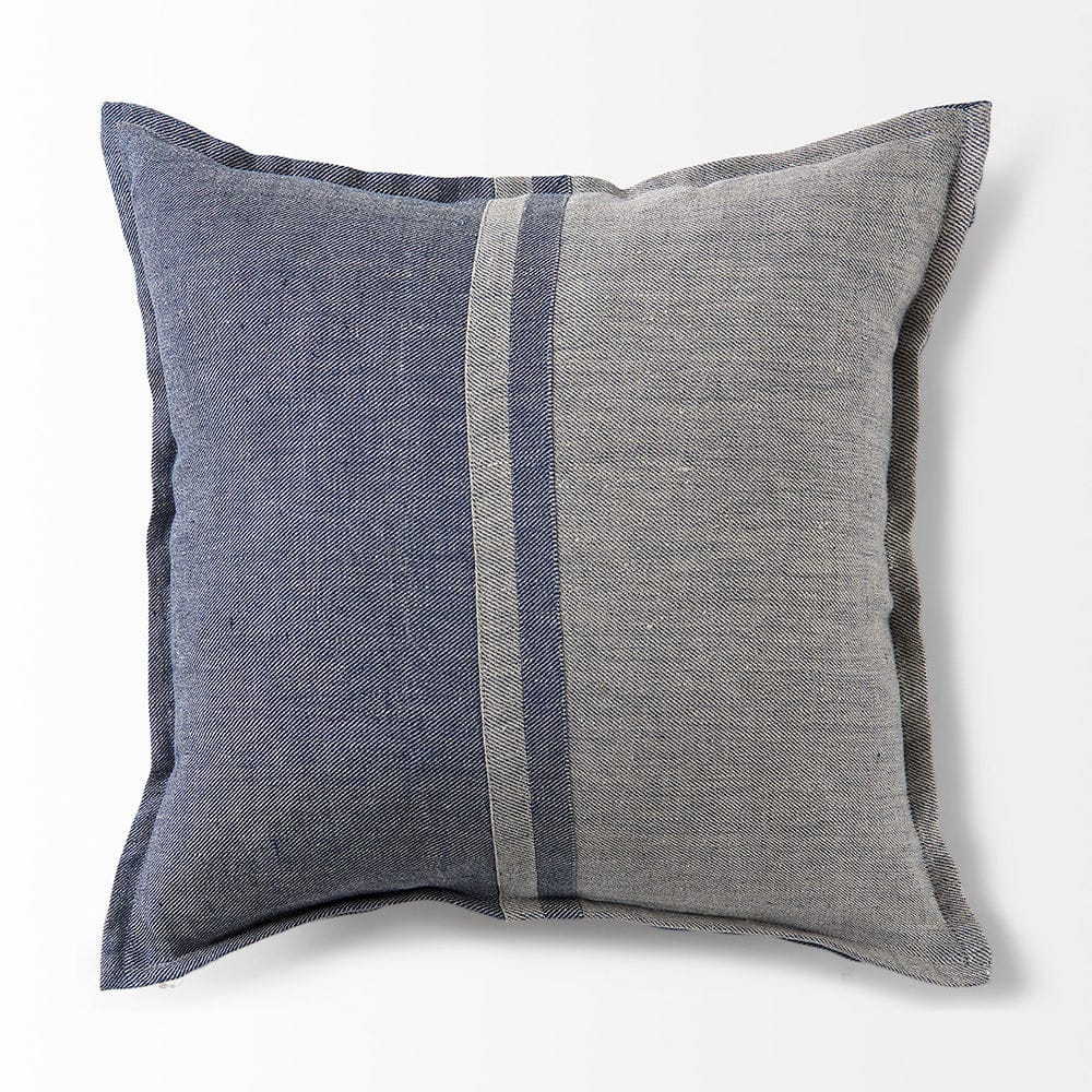 Mercana - Aubrielle 20L x 20W Gray and Blue Fabric Color Blocked Decorative Pillow Cover - 69441 view 5