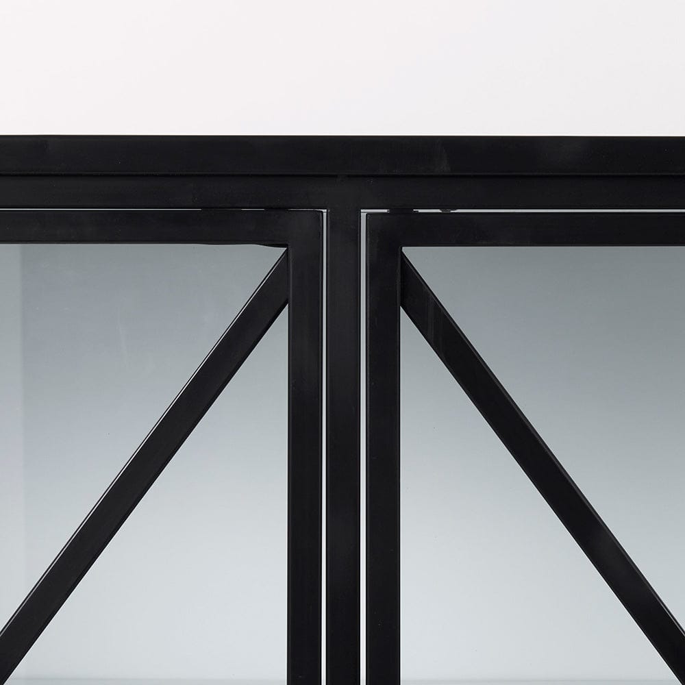 Mercana - Aurelia 79.0L x 16.0W x 33.0H Black and White Metal Four Door Glass Cabinet - 69266 view 6