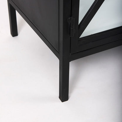 Mercana - Aurelia 79.0L x 16.0W x 33.0H Black and White Metal Four Door Glass Cabinet - 69266 view 10