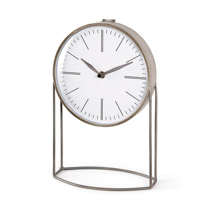 Mercana - Aurus Matte Gray Metal Table Clock - 68520 view 1