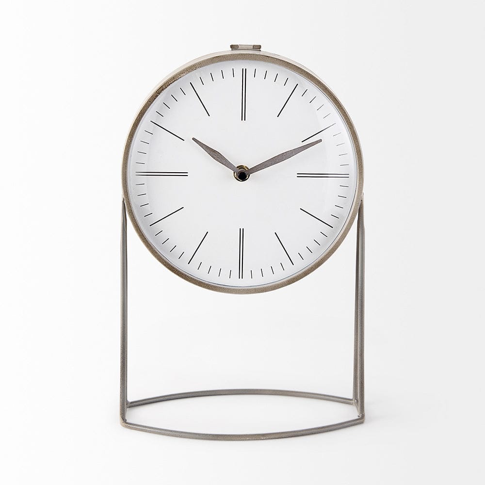 Mercana - Aurus Matte Gray Metal Table Clock - 68520 view 2