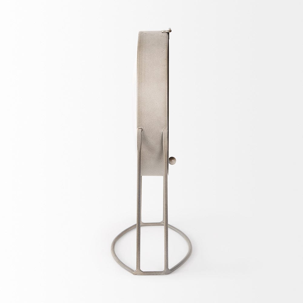 Mercana - Aurus Matte Gray Metal Table Clock - 68520 view 3