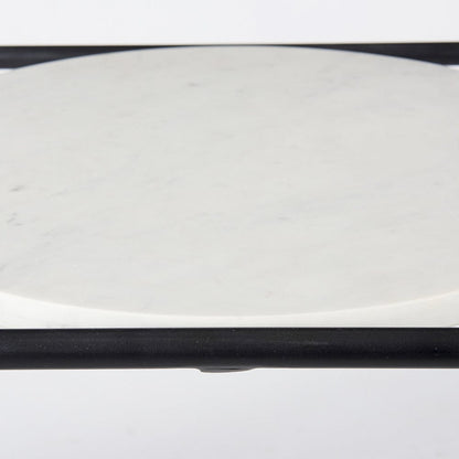 Mercana - Austen 20L x 20W x 22H Round White Marble Top W/ Black Metal Frame Side Table - 69214_CLOSEOUT view 5