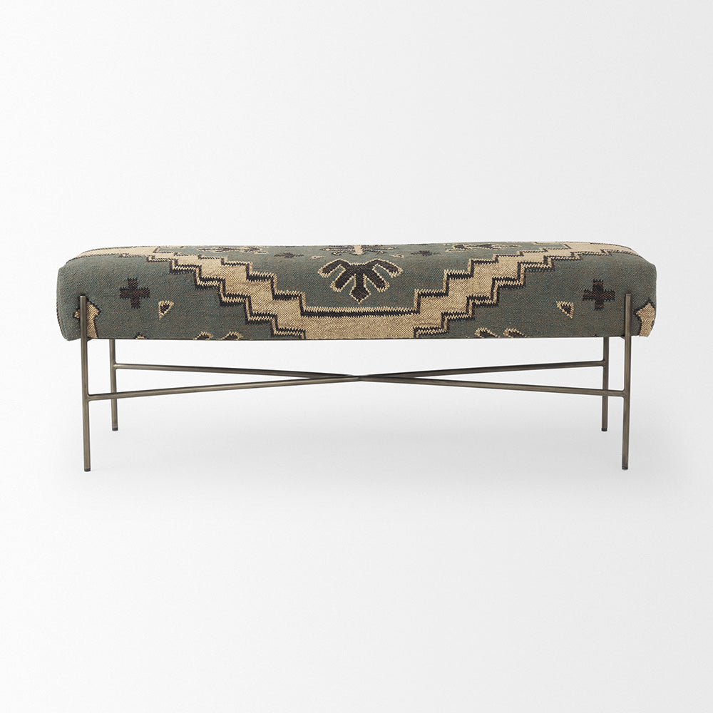 Mercana - Avery I 55L x 17W Multi Colored Upholstered Patterned Seat Accent Bench - 68741 view 2