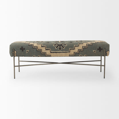 Mercana - Avery I 55L x 17W Multi Colored Upholstered Patterned Seat Accent Bench - 68741 view 2