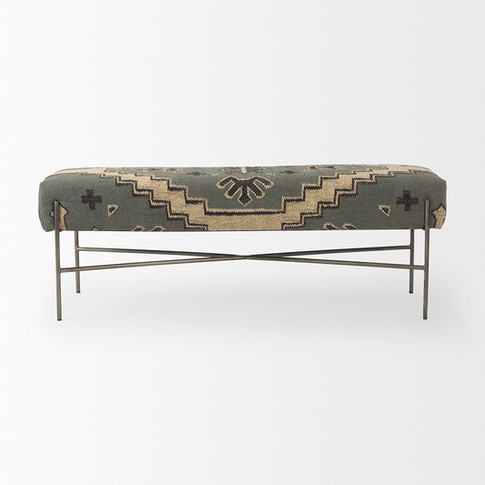 Mercana - Avery I 55L x 17W Multi Colored Upholstered Patterned Seat Accent Bench - 68741 view 2