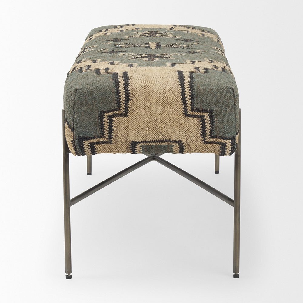 Mercana - Avery I 55L x 17W Multi Colored Upholstered Patterned Seat Accent Bench - 68741 view 3