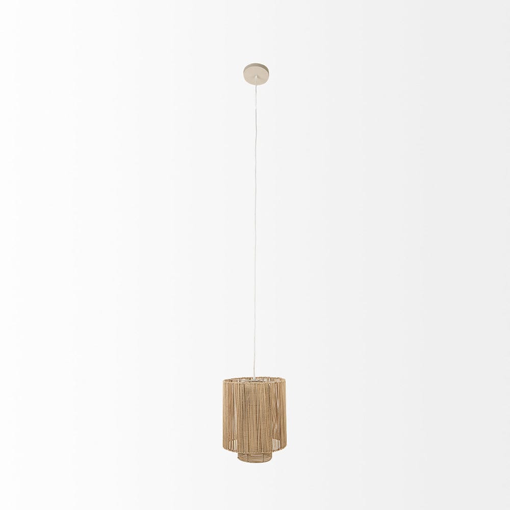 Mercana - Aviario 14.2 L x 14.2 W x 14.2 H Natural Cane Cylindrical Pendant Light - 69245 view 2