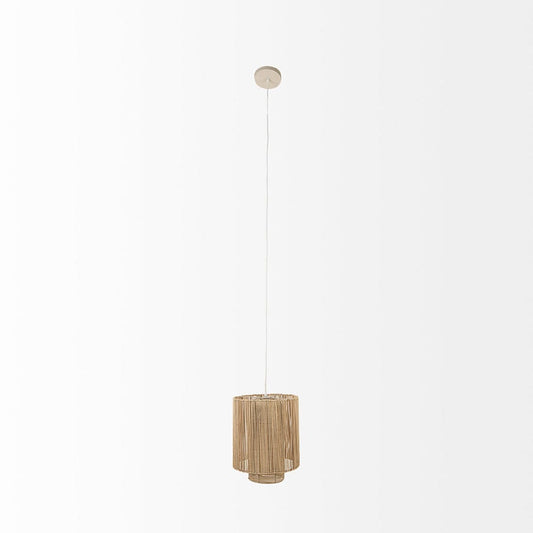 Mercana - Aviario 14.2 L x 14.2 W x 14.2 H Natural Cane Cylindrical Pendant Light - 69245 view 2