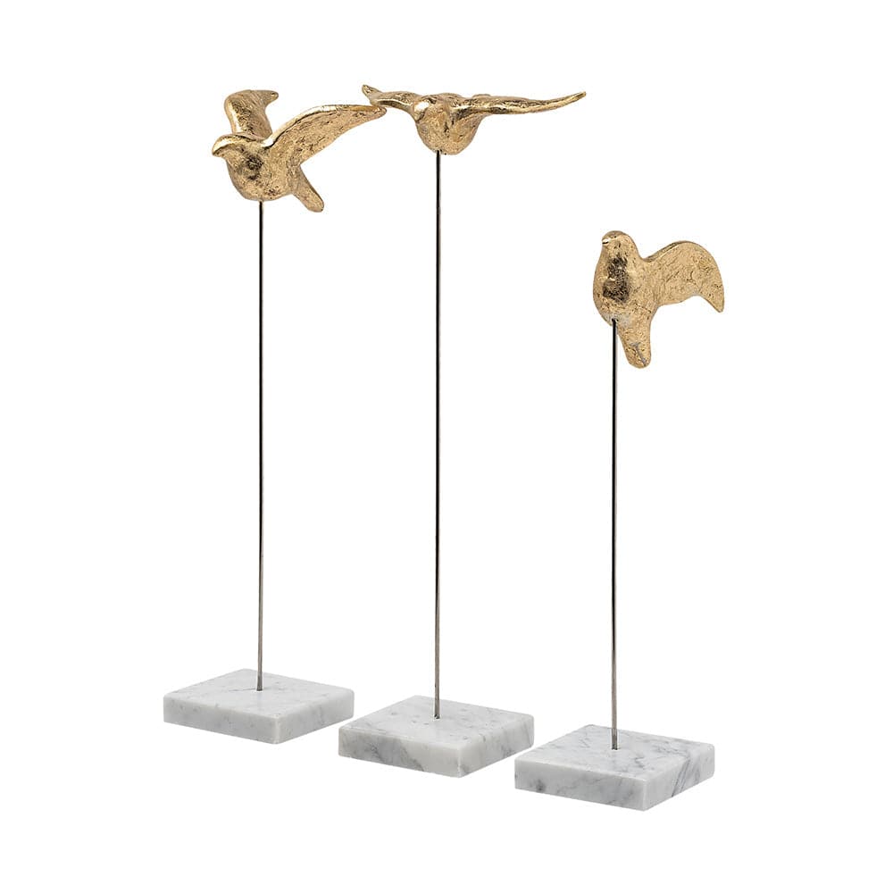 Mercana - Aya 11L x 4W Gold Metal Decorative Birds (Set of 3) - 68930 view 1