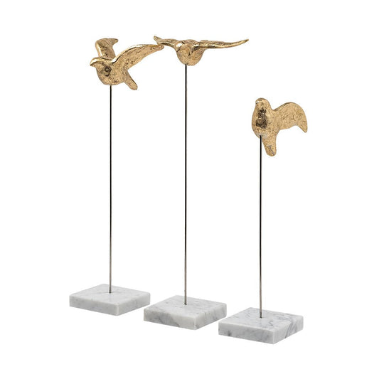 Mercana - Aya 11L x 4W Gold Metal Decorative Birds (Set of 3) - 68930 view 1