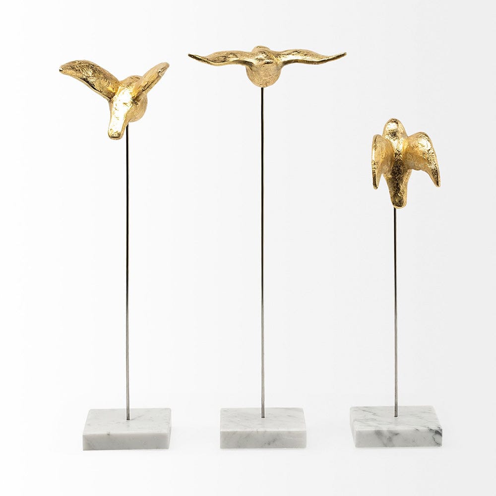 Mercana - Aya 11L x 4W Gold Metal Decorative Birds (Set of 3) - 68930 view 4