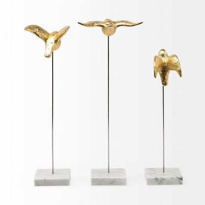Mercana - Aya 11L x 4W Gold Metal Decorative Birds (Set of 3) - 68930 view 4