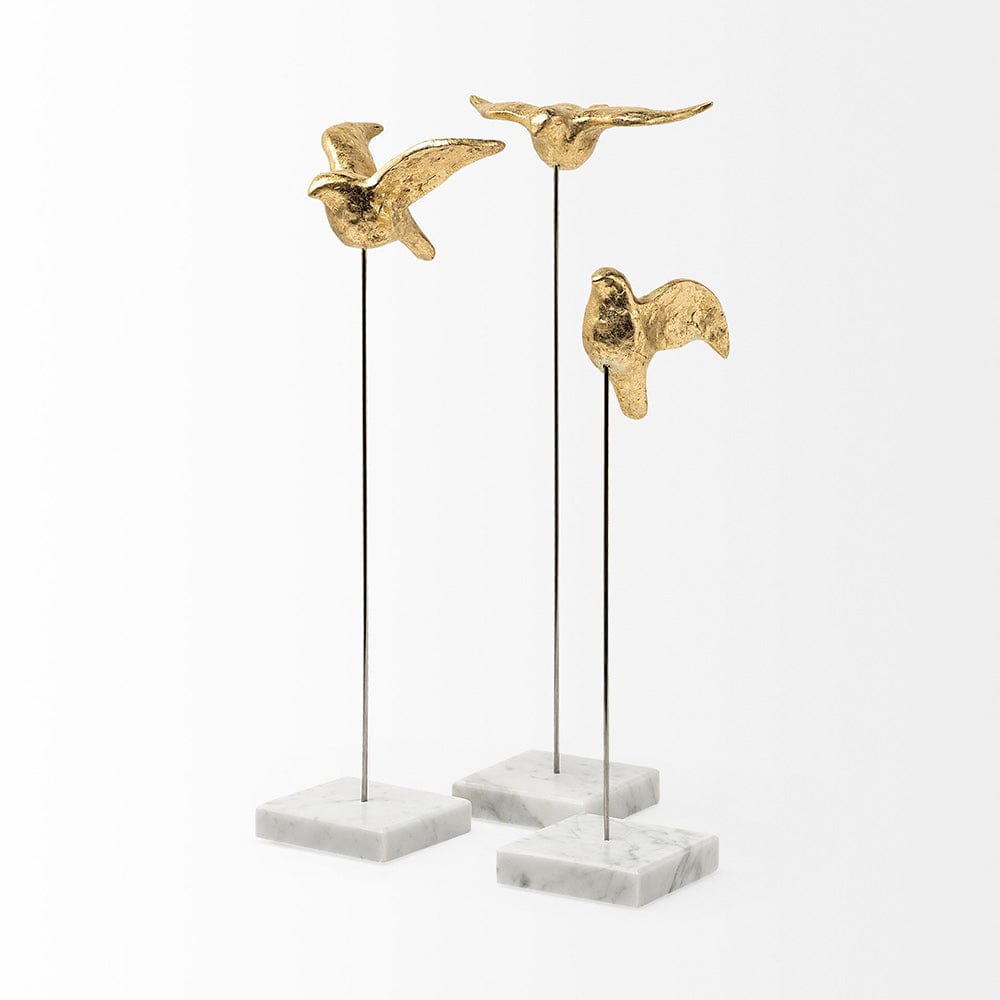Mercana - Aya 11L x 4W Gold Metal Decorative Birds (Set of 3) - 68930 view 5