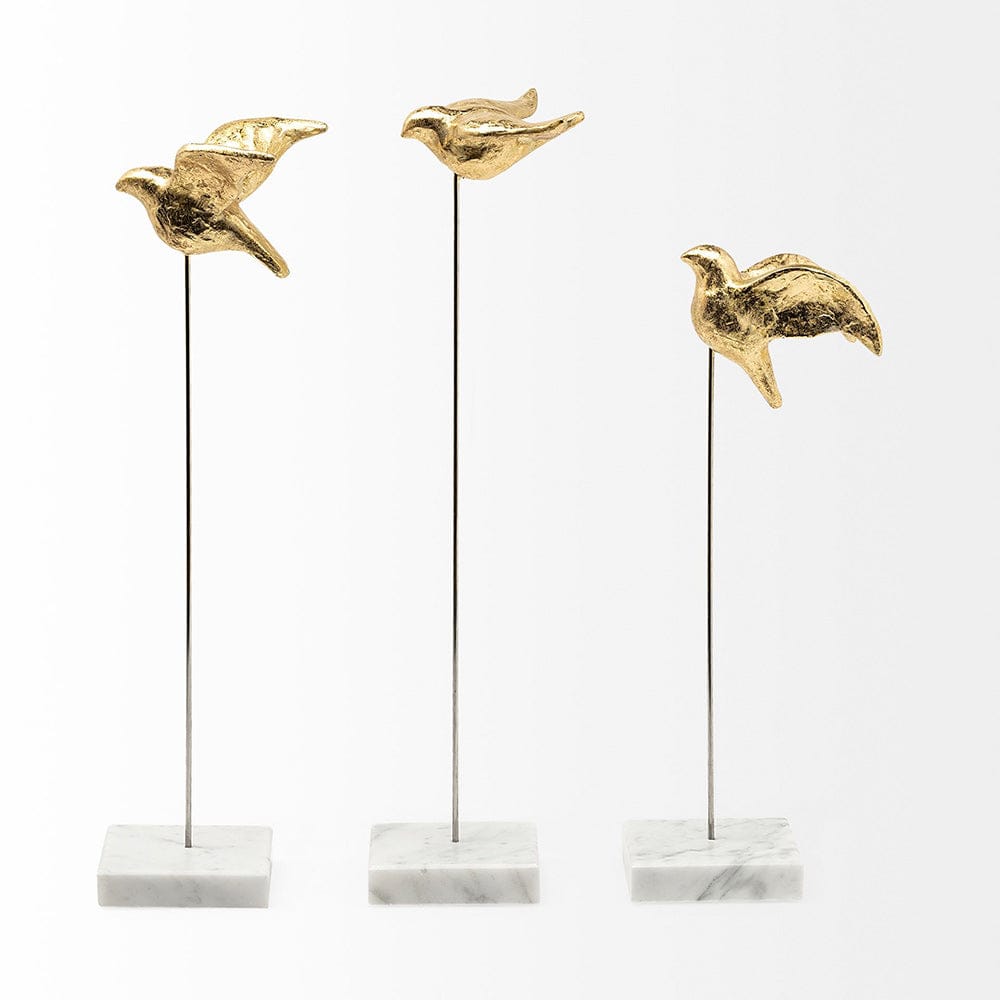 Mercana - Aya 11L x 4W Gold Metal Decorative Birds (Set of 3) - 68930 view 6