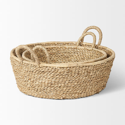 Mercana - Ayanna Deep Nesting Seagrass Baskets w/ Handles (Set of 2) - 70224 view 4