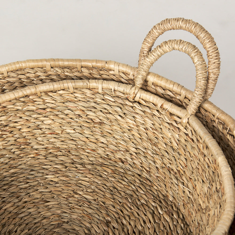 Mercana - Ayanna Deep Nesting Seagrass Baskets w/ Handles (Set of 2) - 70224 view 5