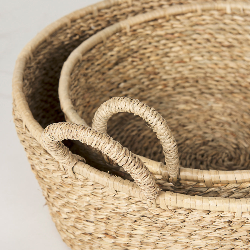 Mercana - Ayanna Deep Nesting Seagrass Baskets w/ Handles (Set of 2) - 70224 view 6