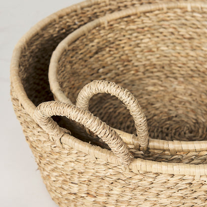 Mercana - Ayanna Deep Nesting Seagrass Baskets w/ Handles (Set of 2) - 70224 view 6