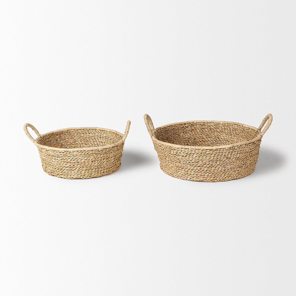 Mercana - Ayanna Deep Nesting Seagrass Baskets w/ Handles (Set of 2) - 70224 view 8