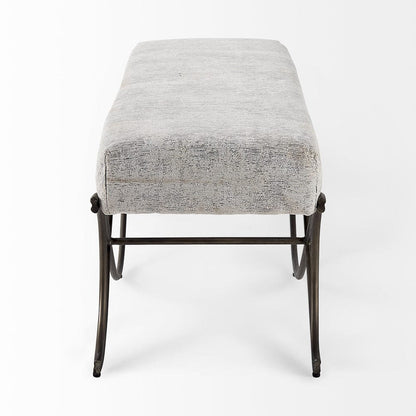 Mercana - Ayla 55L x 17.6W x 18H Dark Gray Fabric Seat W/ Dark Nickel Metal Frame Bench - 69370_CLOSEOUT view 3