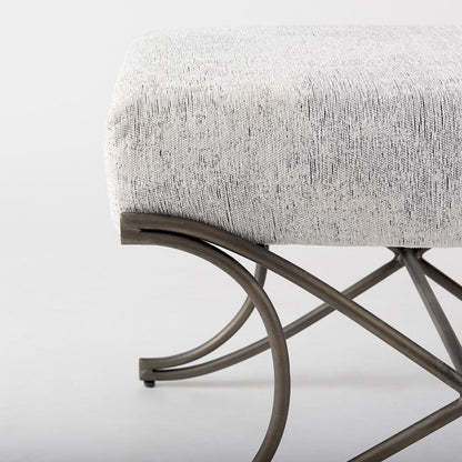 Mercana - Ayla 55L x 17.6W x 18H Dark Gray Fabric Seat W/ Dark Nickel Metal Frame Bench - 69370_CLOSEOUT view 6