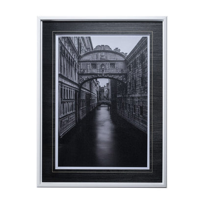 Mercana - B&W Bridge of Sighs by Danny Head a Hand Embellished Textured Framed Art Print Matted under Glass - 12712 view 1