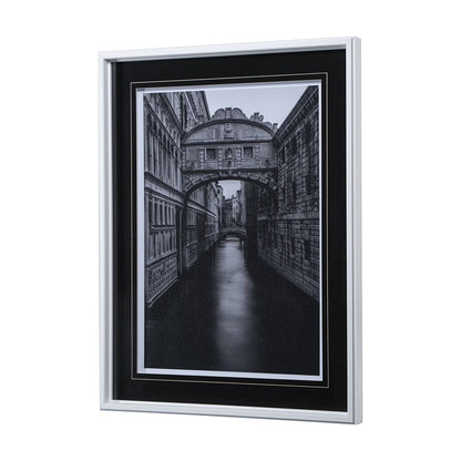 Mercana - B&W Bridge of Sighs by Danny Head a Hand Embellished Textured Framed Art Print Matted under Glass - 12712 view 2