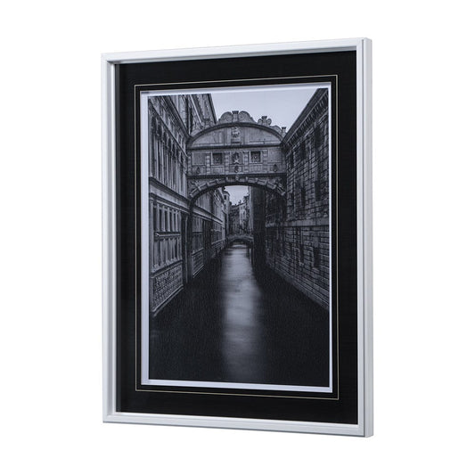 Mercana - B&W Bridge of Sighs by Danny Head a Hand Embellished Textured Framed Art Print Matted under Glass - 12712 view 2