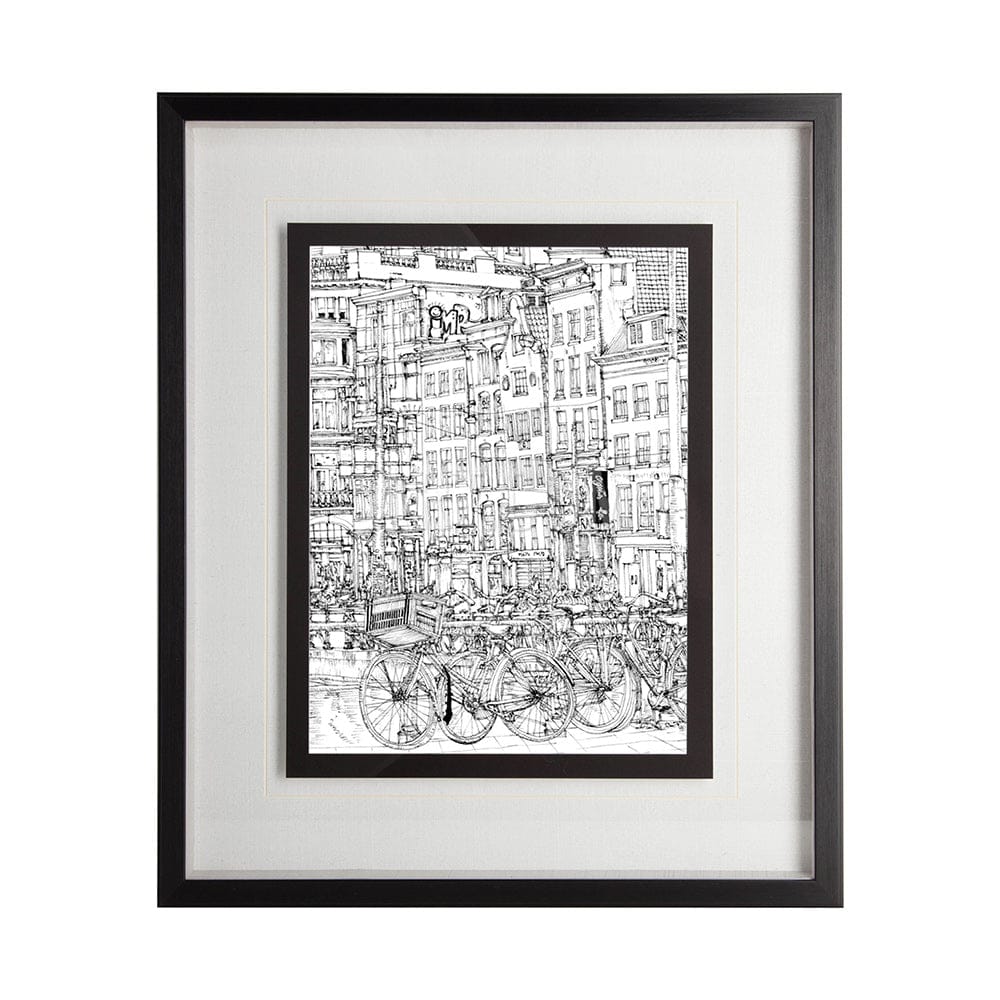 Mercana - B&W City Scene I by Melissa Wang a Hand Embellished Textured Framed Art Print Matted under Glass - 11867 view 1