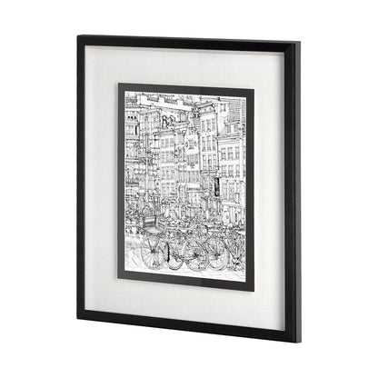 Mercana - B&W City Scene I by Melissa Wang a Hand Embellished Textured Framed Art Print Matted under Glass - 11867 view 2