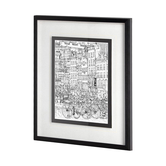 Mercana - B&W City Scene I by Melissa Wang a Hand Embellished Textured Framed Art Print Matted under Glass - 11867 view 2