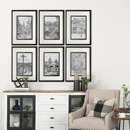 Mercana - B&W City Scene I by Melissa Wang a Hand Embellished Textured Framed Art Print Matted under Glass - 11867 view 4